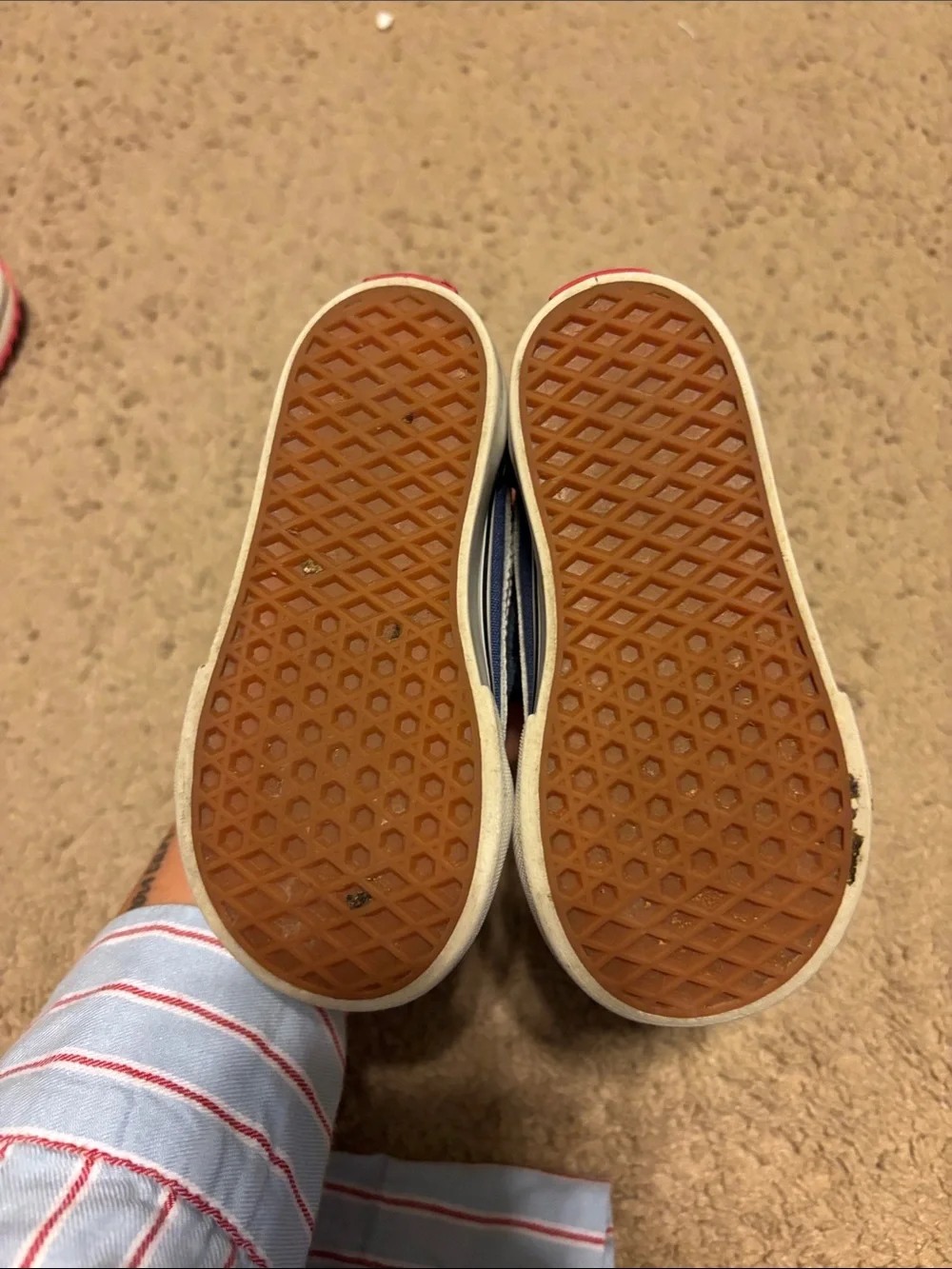 Vans Kids Navy and White Velcro Old Skool Sneakers